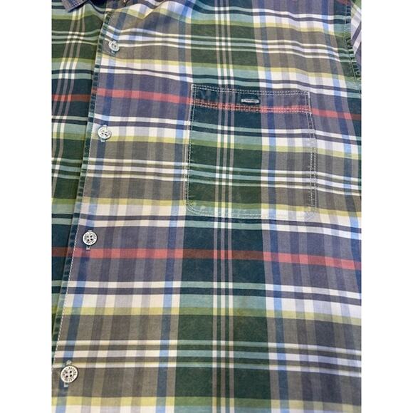 TOMMY BAHAMA Green Plaid Cotton Tencel Blend Button Up Acid Wash Men's XXXL 3XL - Picture 4 of 12
